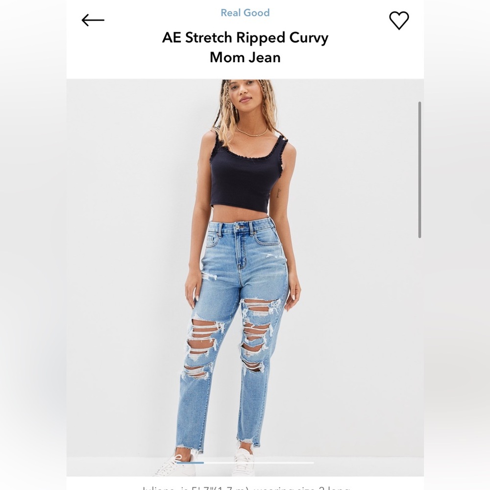 AE Stretch Ripped Curvy Mom Jeans